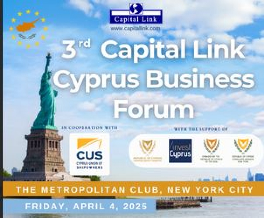 3ο Capital Link Business Cyprus Forum - Σύσκεψη Κορυφής - Συμμετέχουν ηγέτες από τις παγκόσμιες αγορές