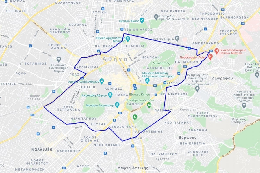 Οδικός χάρτης μετακίνησης χωρίς πρόστιμα στο κέντρο της Αθήνας, από Δευτέρα 25/10 - Οδηγίες για εκδόσεις καρτών - αδειών