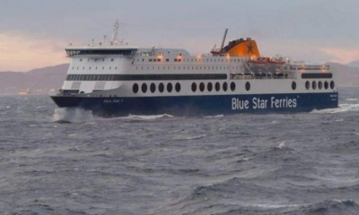 Ανοικτά της Ρόδου το Blue Star 2 - Δεν μπόρεσε να δέσει στο λιμάνι λόγω κακοκαιρίας
