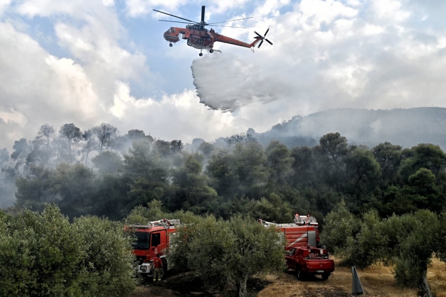Συναγερμός στην Πυροσβεστική - Φωτιά στο Λουτράκι μακριά από οικισμό