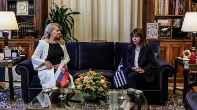 Συνάντηση Σακελλαροπούλου με τη Σλοβάκα ομόλογό της - Στο επίκεντρο οι διμερείς σχέσεις και η ρωσική εισβολή στην Ουκρανία