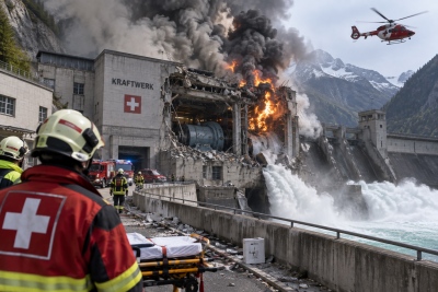 Έκρηξη σε υδροηλεκτρικό σταθμό στην Ελβετία – Αρκετοί τραυματίες