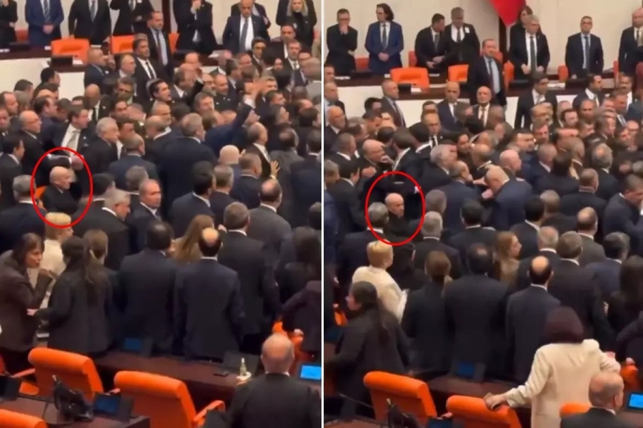 Σε ρινγκ μετατράπηκε η Βουλή της Τουρκίας - Γροθιές και χάος στη σύγκρουση AKP - CHP στο φινάλε προϋπολογισμού 2026