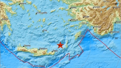 Σεισμός 4,1 Ρίχτερ σημειώθηκε στην Κάσο