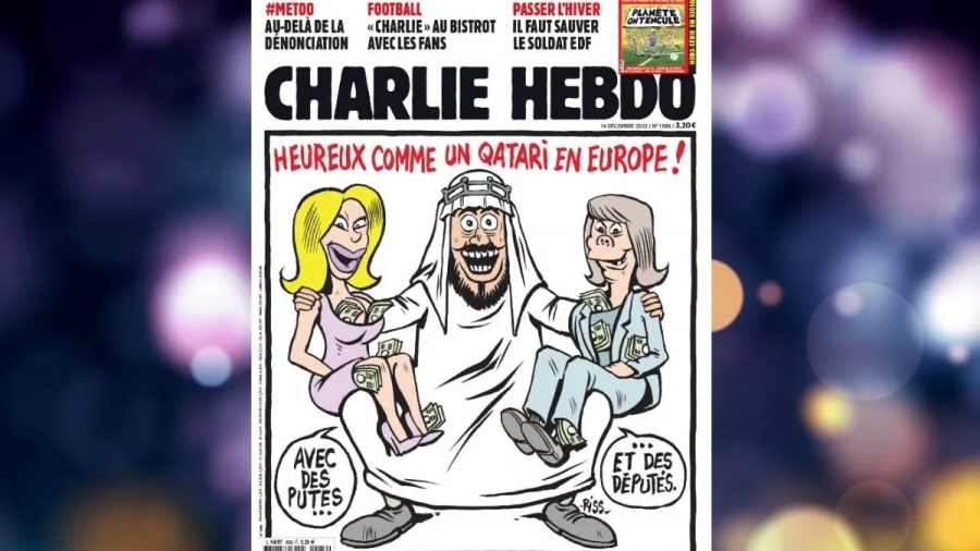 Charlie Hebdo για Qatargate και Καϊλή: «Ευτυχισμένος Εμίρης με π@@τάνες και ευρωβουλευτίνες»