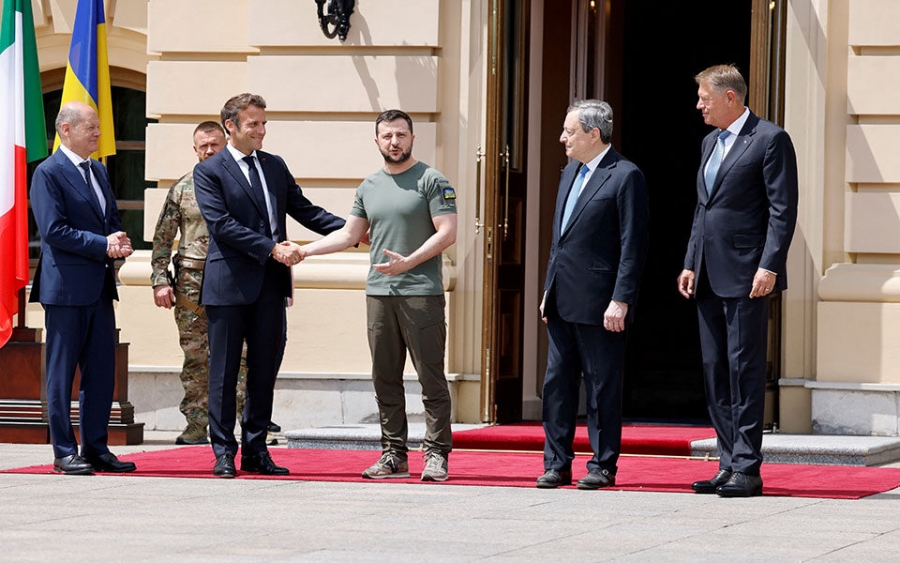 Scholz, Macron, Draghi από Κίεβο: Υπέρ της άμεσης υποψηφιότητας της Ουκρανίας για την ΕΕ - Στήριξη σε Zelensky