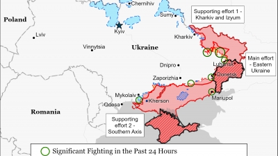Η ρωσική προέλαση συνεχίζεται – Βόρεια από το Izyum έως Donbass και έως νότια σε Kherson – Πλήγμα στην Οδησσό
