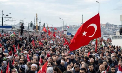 Ογκώδεις διαδηλώσεις στην Κωνσταντινούπολη κατά του Ισραήλ και του PKK - Παρών και ο γιος του Erdogan