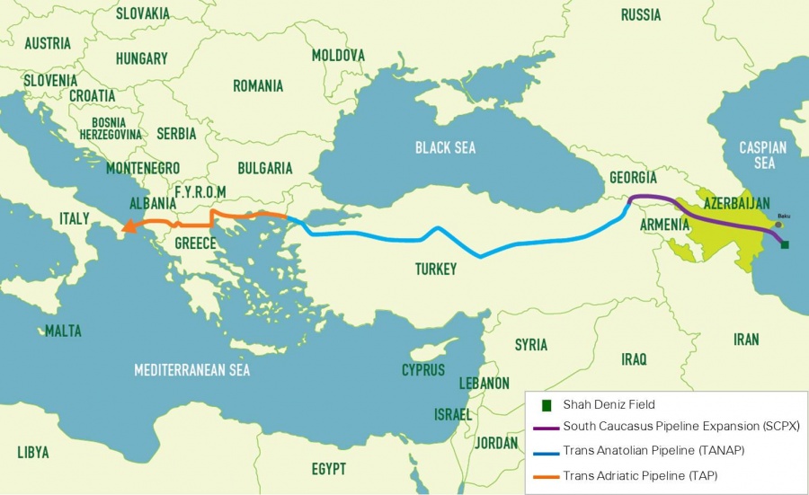 Πάνω από 1 δισ. κυβικά μέτρα φυσικού αερίου μετέφερε στην Τουρκία ο αγωγός TANAP