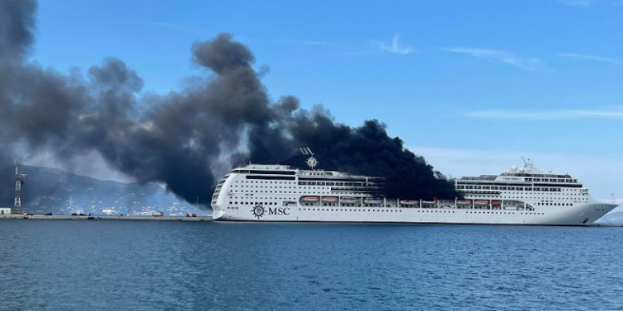 Κέρκυρα: Στις φλόγες το κρουαζιερόπλοιο MSC Lirica