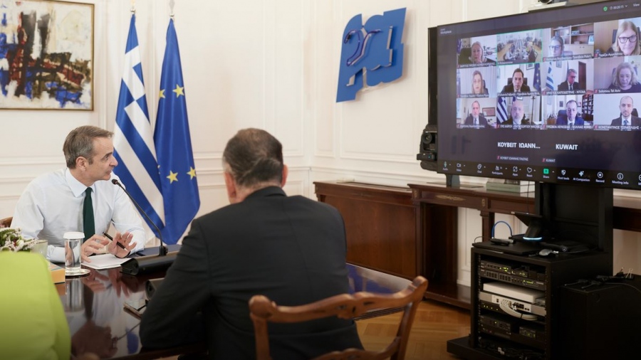 Tηλεδιάσκεψη  Μητσοτάκη με τους επικεφαλής των Πρεσβειών και Προξενείων της Ελλάδας σε Κύπρο, Ιράν και Μέση Ανατολή
