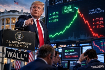 «Πυροτέχνημα» οι επενδύσεις Trump: Οι μετοχές εκτινάσσονται με κρατικό χρήμα και μετά καταρρέουν – 14 στις 17 εταιρείες στο κόκκινο