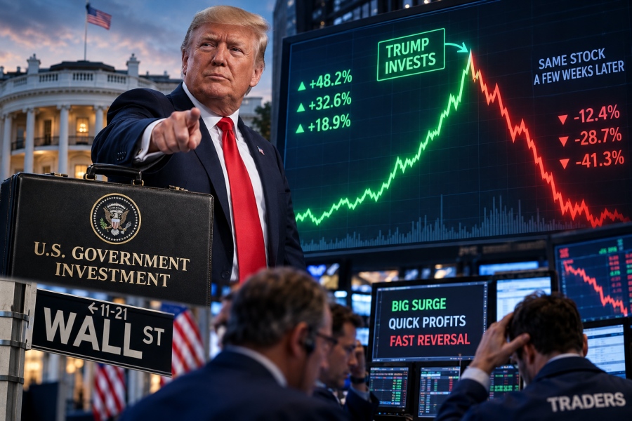 «Πυροτέχνημα» οι επενδύσεις Trump: Οι μετοχές εκτινάσσονται με κρατικό χρήμα και μετά καταρρέουν – 14 στις 17 εταιρείες στο κόκκινο