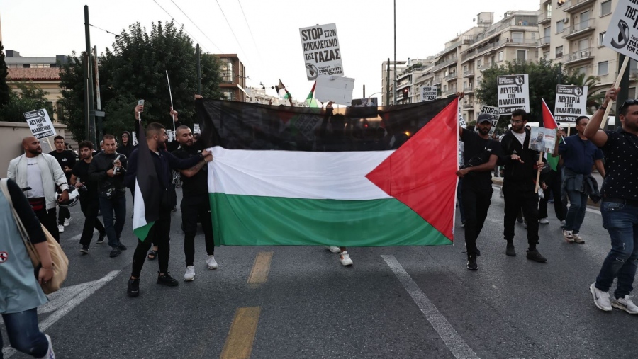 Πρωτοφανές! Φορητές κάμερες στο συλλαλητήριο για την Παλαιστίνη στην Αθήνα