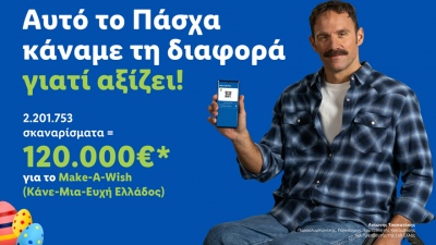 Η Lidl Ελλάς ενισχύει το Make-A-Wish (Κάνε-Μια-Ευχή Ελλάδος) με 120.000 ευρώ μέσω της πασχαλινής της ενέργειας