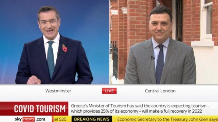 Β. Κικίλιας σε Sky News: Με σκληρή δουλειά τώρα, αναμένουμε ολική επαναφορά του ελληνικού Τουρισμού το 2022
