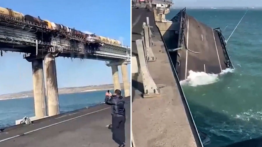 Αποκαταστάθηκε η κίνηση των οχημάτων στις λωρίδες που δεν καταστράφηκαν από την έκρηξη στη Γέφυρα της Κριμαίας