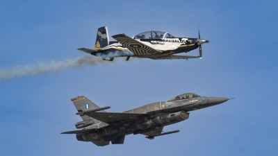 Tο αεροσκάφος Τ - 6Α Δαίδαλος σε αεροπορικές επιδείξεις στην Τρίπολη