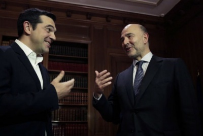 Συνάντηση Τσίπρα -  Moscovisi: Στόχος η ολοκλήρωση του ελληνικού πρόγραμματος, με επιστροφή στην ανάπτυξη