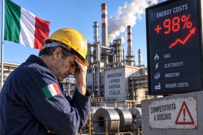 Ηλεκτρο... σοκ στην Ιταλία: Στα πρόθυρα κατάρρευσης η βιομηχανία – Διπλασιάζεται το ενεργειακό κόστος, έρχονται λουκέτα