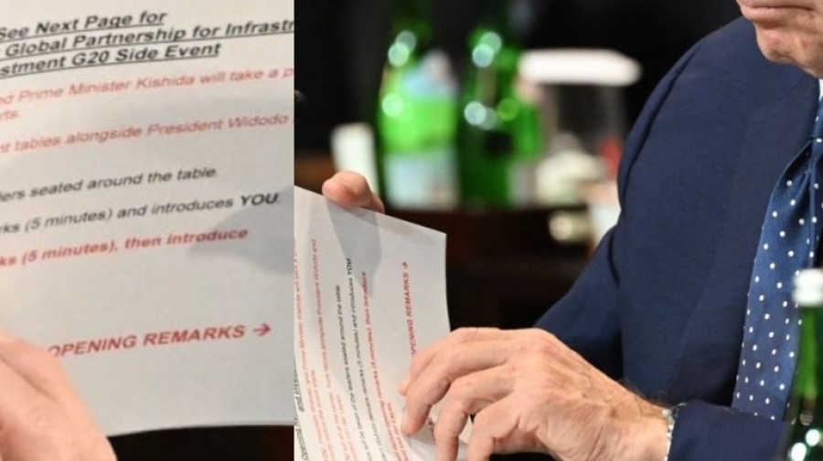 Άσχημη η κατάσταση του προέδρου: Το σκονάκι του Biden στο G20 για το πως πρέπει να φερθεί... «Γυρίστε στην επόμενη σελίδα»