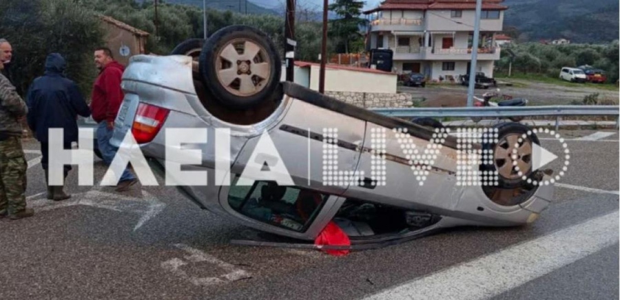 Ανεμοστρόβιλος αναποδογύρισε αυτοκίνητο στην Ηλεία (video)