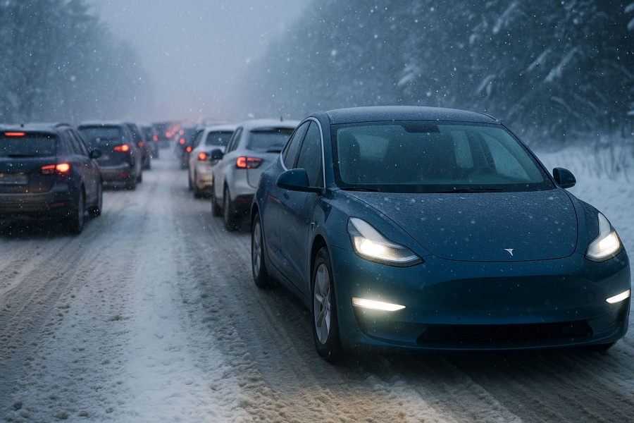 Χειμερινό μποτιλιάρισμα: Πόσο κρατά η θέρμανση σε ένα ηλεκτρικό αυτοκίνητο;