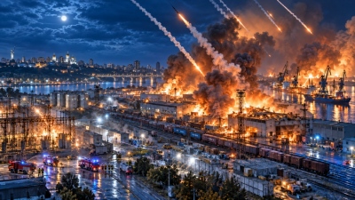 Russia strikes Ukrainian logistics hubs as drones hit Arctic site