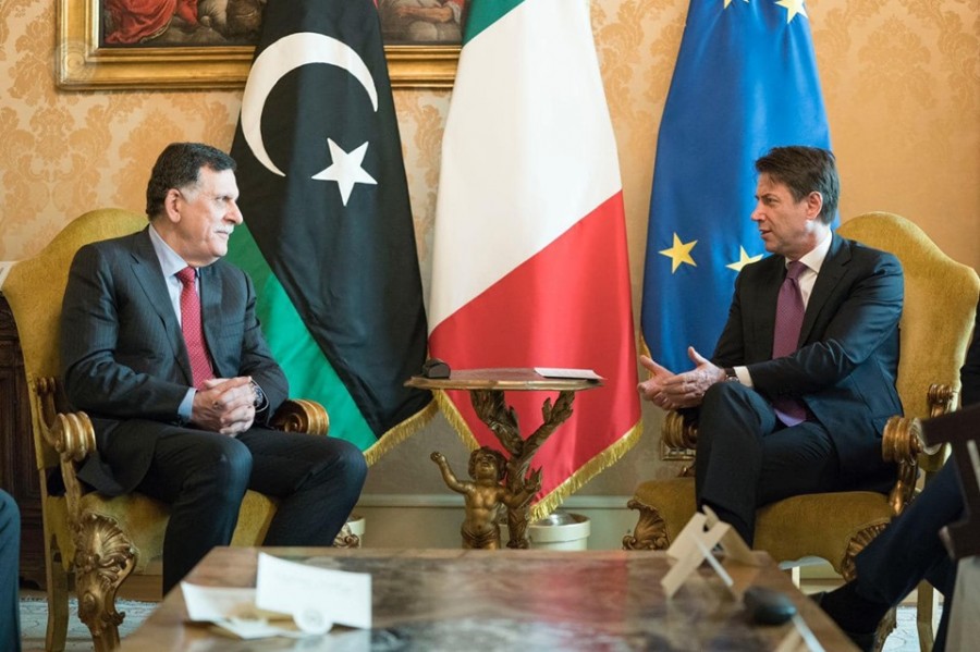 Συνάντηση Conte - Sarraj στη Ρώμη για το Λιβυκό - Μόνη λύση για το τέλος του εμφυλίου η πολιτική διαδικασία