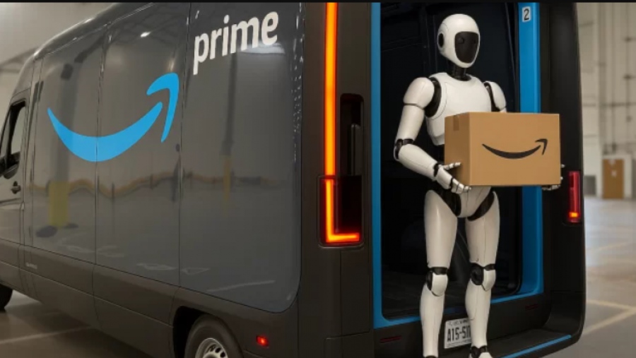 Η ανθρωπότητα λίγο πριν την εξαφάνιση - Η Amazon δοκιμάζει ρομπότ για την παράδοση δεμάτων με τα Rivian Electric Vans