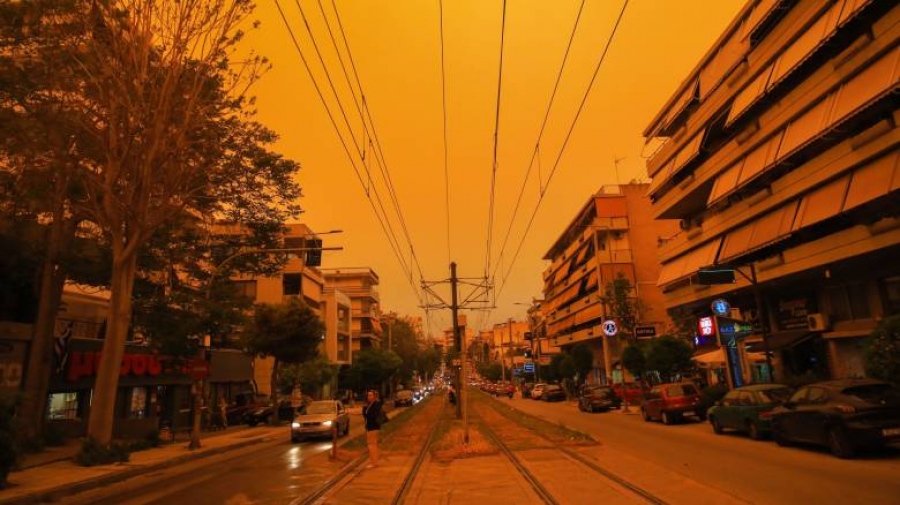 Αφρικανική σκόνη: Σχεδόν οκταπλάσια συγκέντρωση στην ατμόσφαιρα συγκριτικά με τη χθεσινή (23/4) μέρα