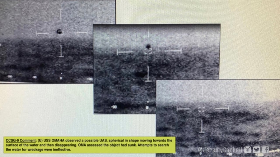 UFO: Μυστήριο με βίντεο του πολεμικού ναυτικού ΗΠΑ - Άγνωστο αντικείμενο βυθίζεται στη θάλασσα