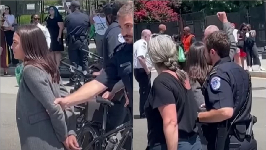 Χαμός με Αμερικανίδα βουλευτή που υποκρίθηκε ότι της πέρασαν χειροπέδες σε διαμαρτυρία