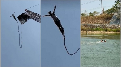 Βουτιά τρόμου: Κόπηκε το καλώδιο την ώρα που έκανε bungee jumping