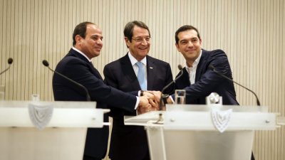 Kύπρος, Ελλάδα και Αίγυπτος οριοθετούν τα κοινά θαλάσσια σύνορα - Διακήρυξη Αναστασιάδη - Sisi -Τσίπρα