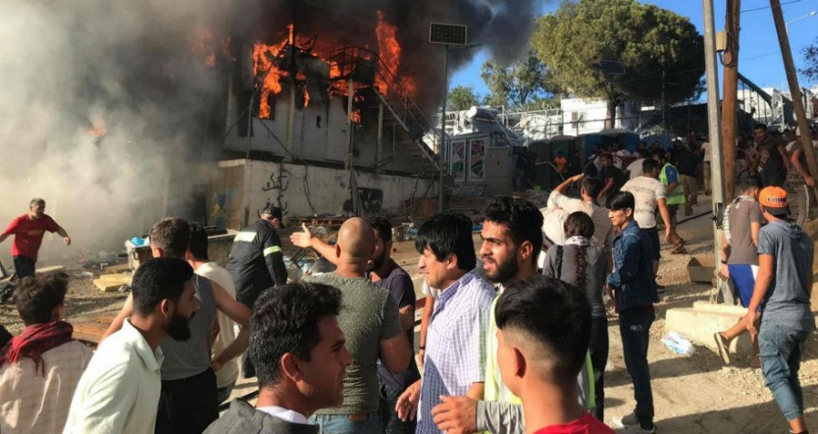 Φωτιά σε δομή κράτησης μεταναστών στη Λέσβο - Είχε κλείσει τον Ιανουάριο με απόφαση του Δήμου