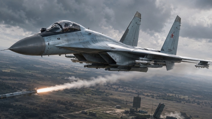 Russian Su-35 fires Kh-31PM to strike Patriot at 125 km