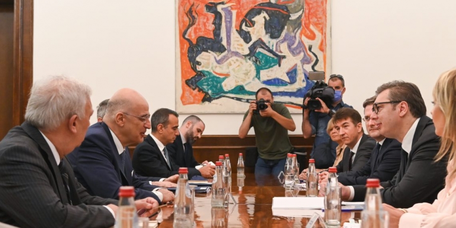 Δένδιας από Σερβία: «Είμαστε αποφασισμένοι να υπερασπιστούμε τα συμφέροντα μας απέναντι στην Τουρκία»