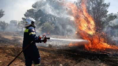 Φωτιά στην Κεραμωτή Νάξου - Μεγάλη κινητοποίηση της Πυροσβεστικής