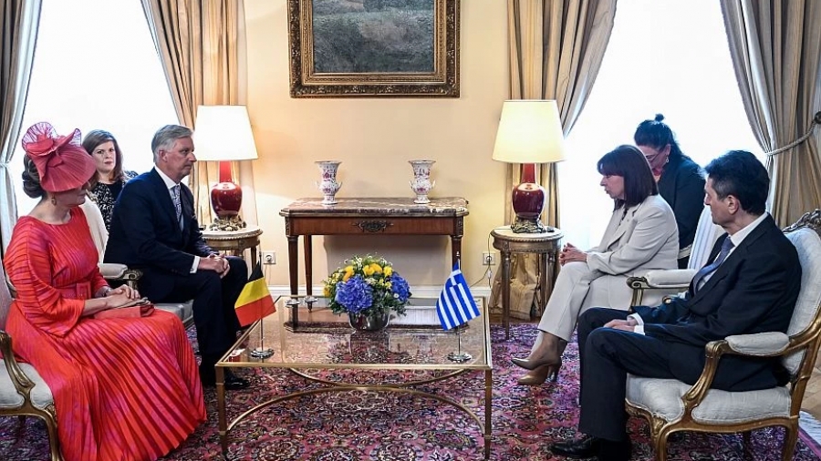 Η Κατερίνα Σακελλαροπούλου συναντήθηκε με τον Βασιλιά και την Βασίλισσα των Βέλγων