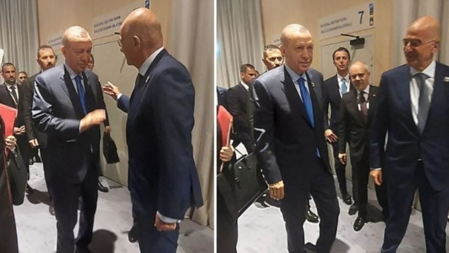 Σύνοδος ΝΑΤΟ: Σύντομη συνάντηση Δένδια - Erdogan στο Vilnius